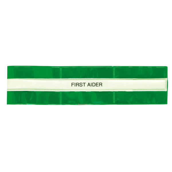 Fire Marshall Reflective Velcro Armband Green Image 1