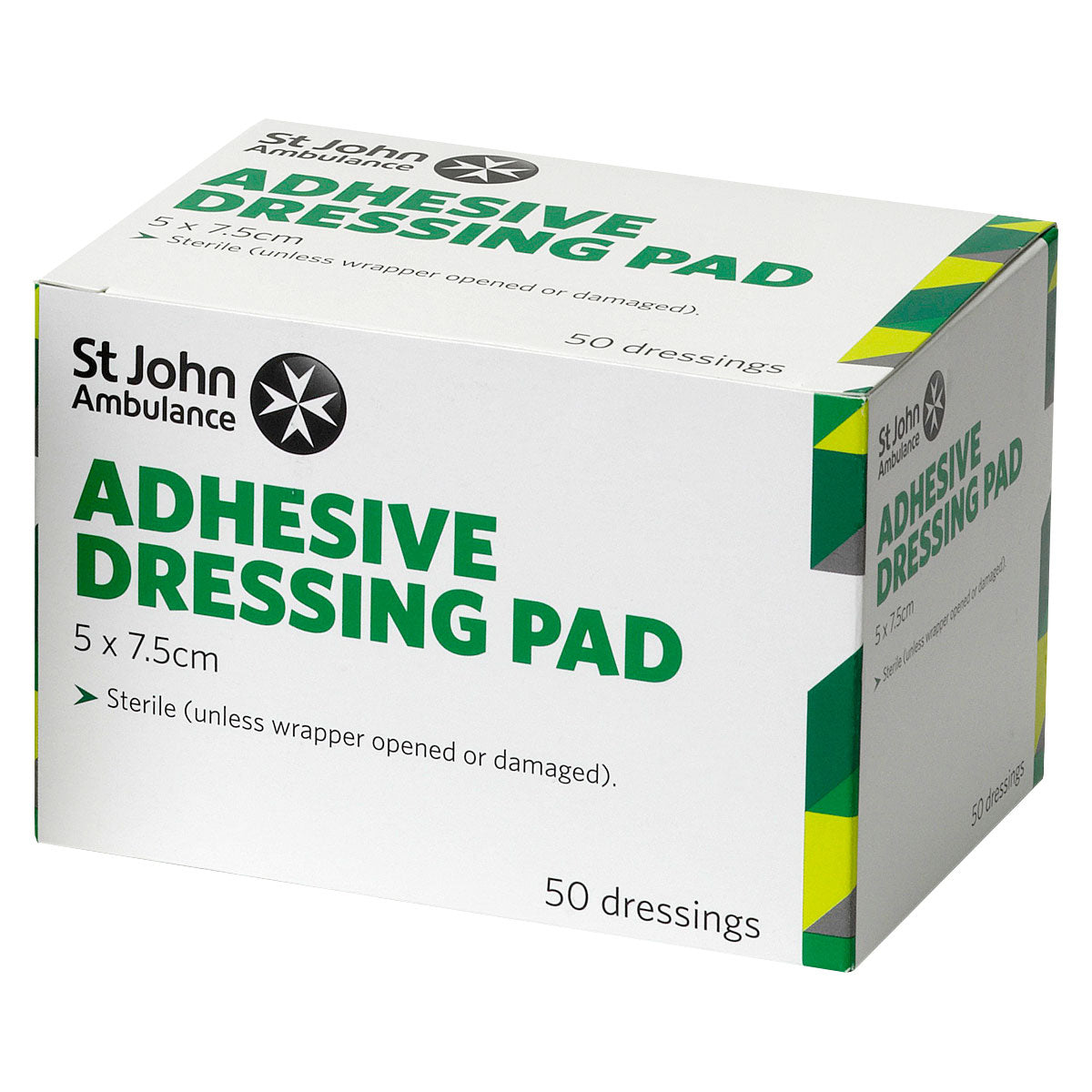 St John Ambulance Large Adhesive Dressing Pads 5cm x 75cm (50 PACK) Image 1