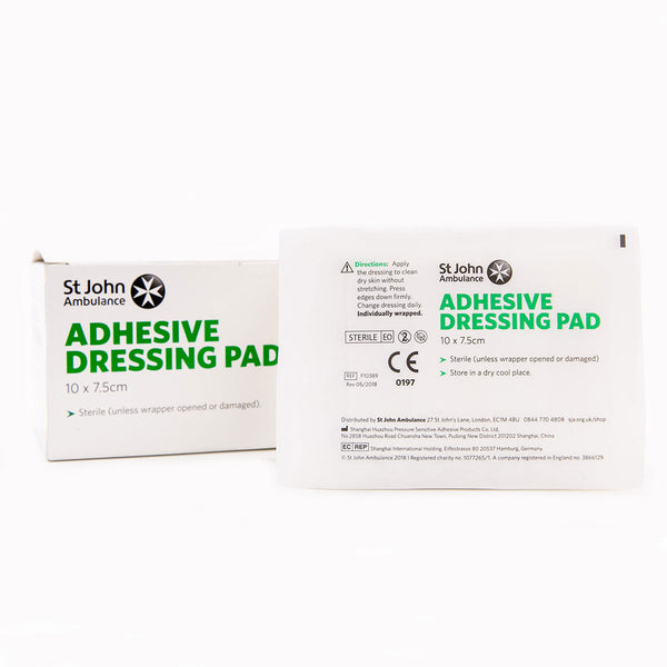 St John Ambulance Large Adhesive Dressing Pads 10cm x 75cm (50 PACK) Image 1