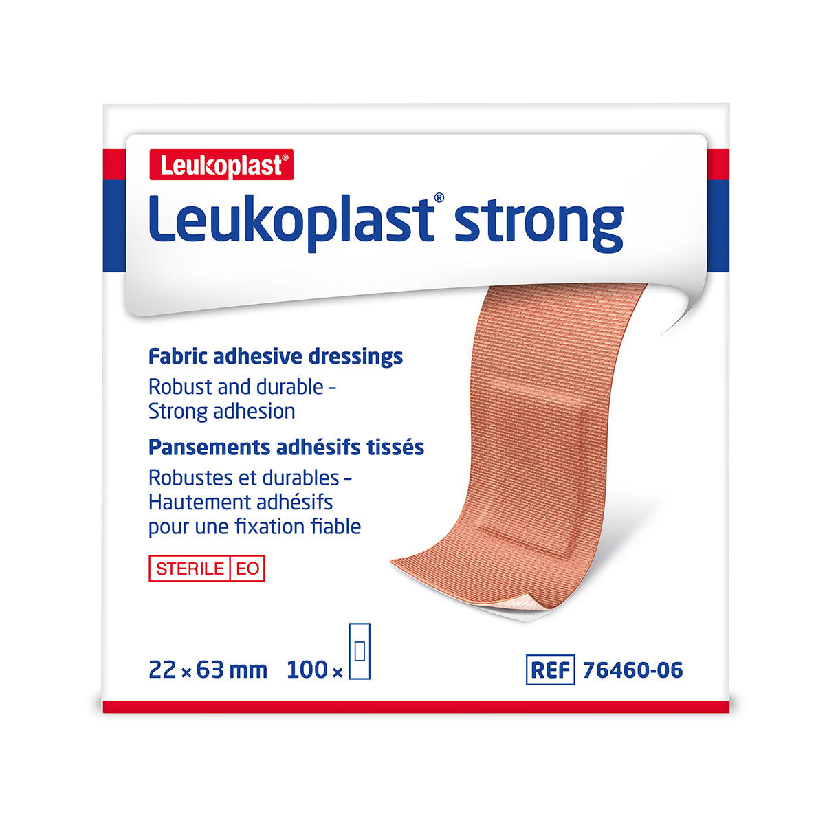 Leukoplast Strong Fabric Plasters 22cm x 63cm (100 PACK) Image 1