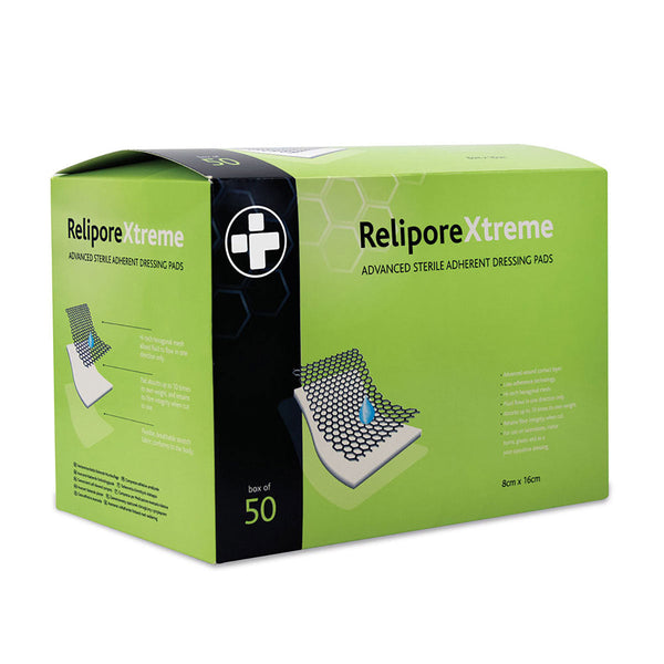 Relipore Xtreme Dressing Pads 8cm x 16cm (50 PACK) Image 1