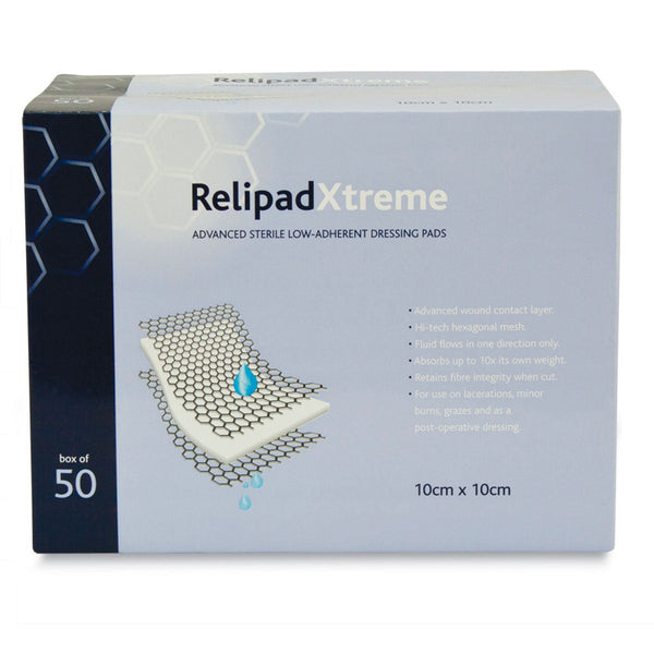 Relipad Xtreme Low-Adherent Dressing Pads 10cm x 10cm (50 PACK) Image 1