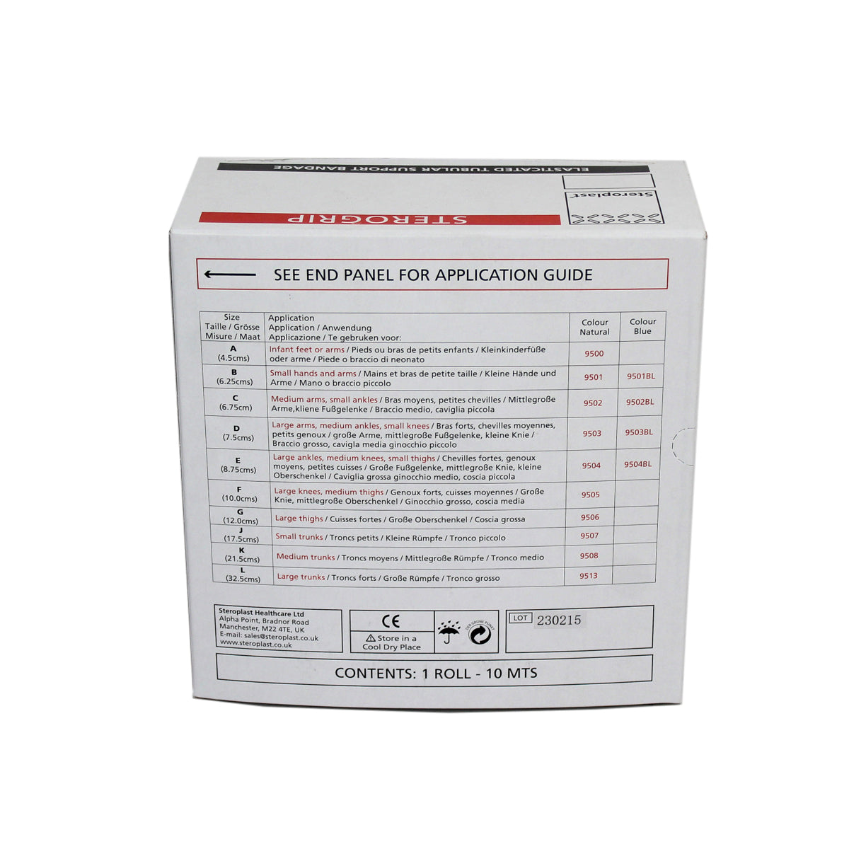 Sterogrip tubular bandage 5cm x 10cm box