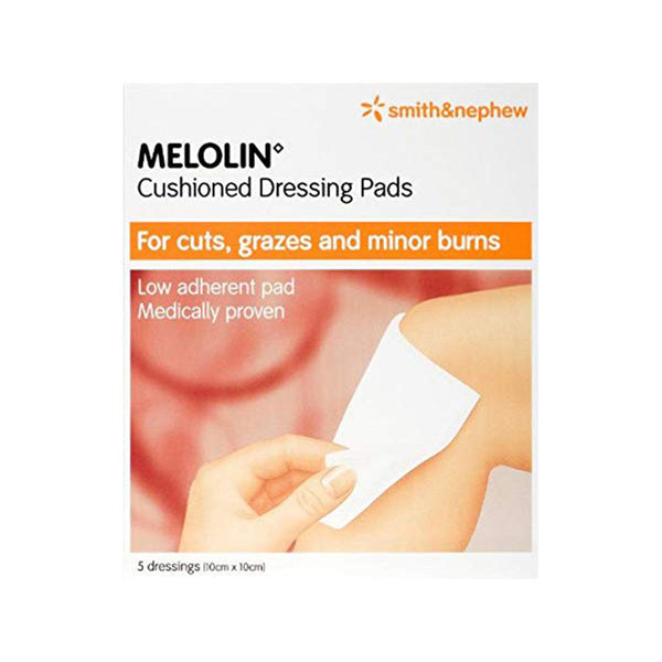 Melolin Cushioned Dressing Pads 10cm x 10cm (5 PACK) Image 1