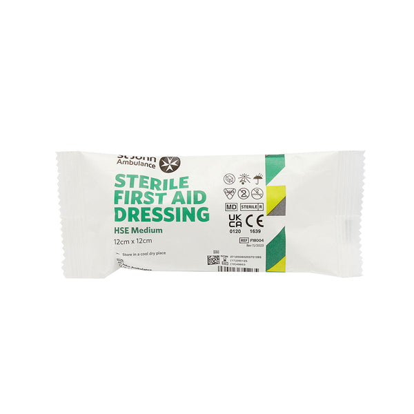 St John Ambulance Medium HSE First Aid Dressing 12 x 12cm Image 1