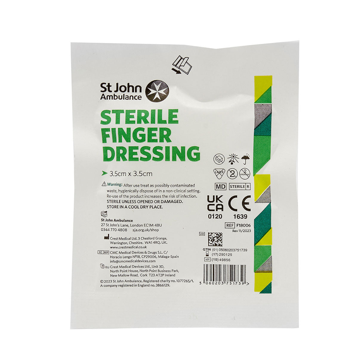 St John Ambulance Finger Dressing 35 x 35cm Image 1