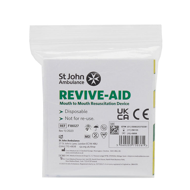 St John Ambulance Revive-Aid Resuscitation Face Shield Image 1