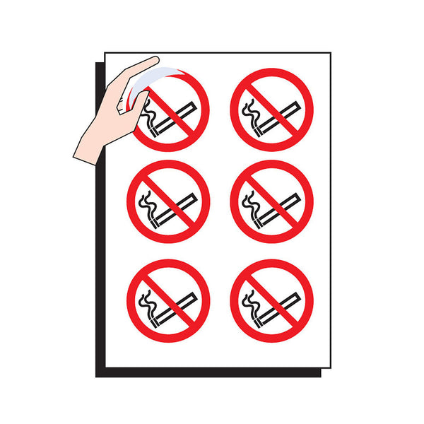 Sheet of 6 No Smoking Signs for Vehicles Image 2