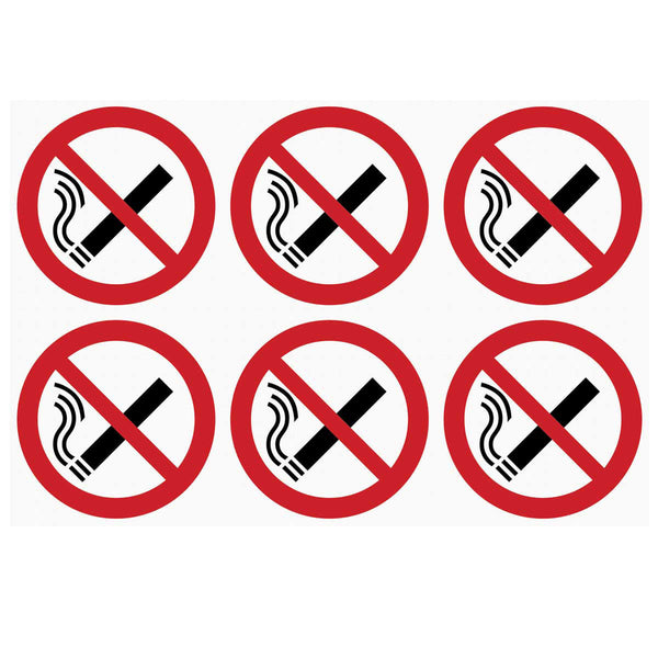 Sheet of 6 No Smoking Signs for Vehicles Image 1