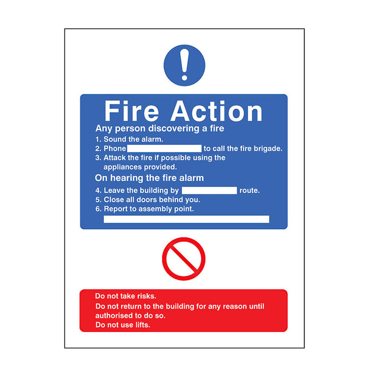 Fire Action Notice Vinyl Sign Image 1