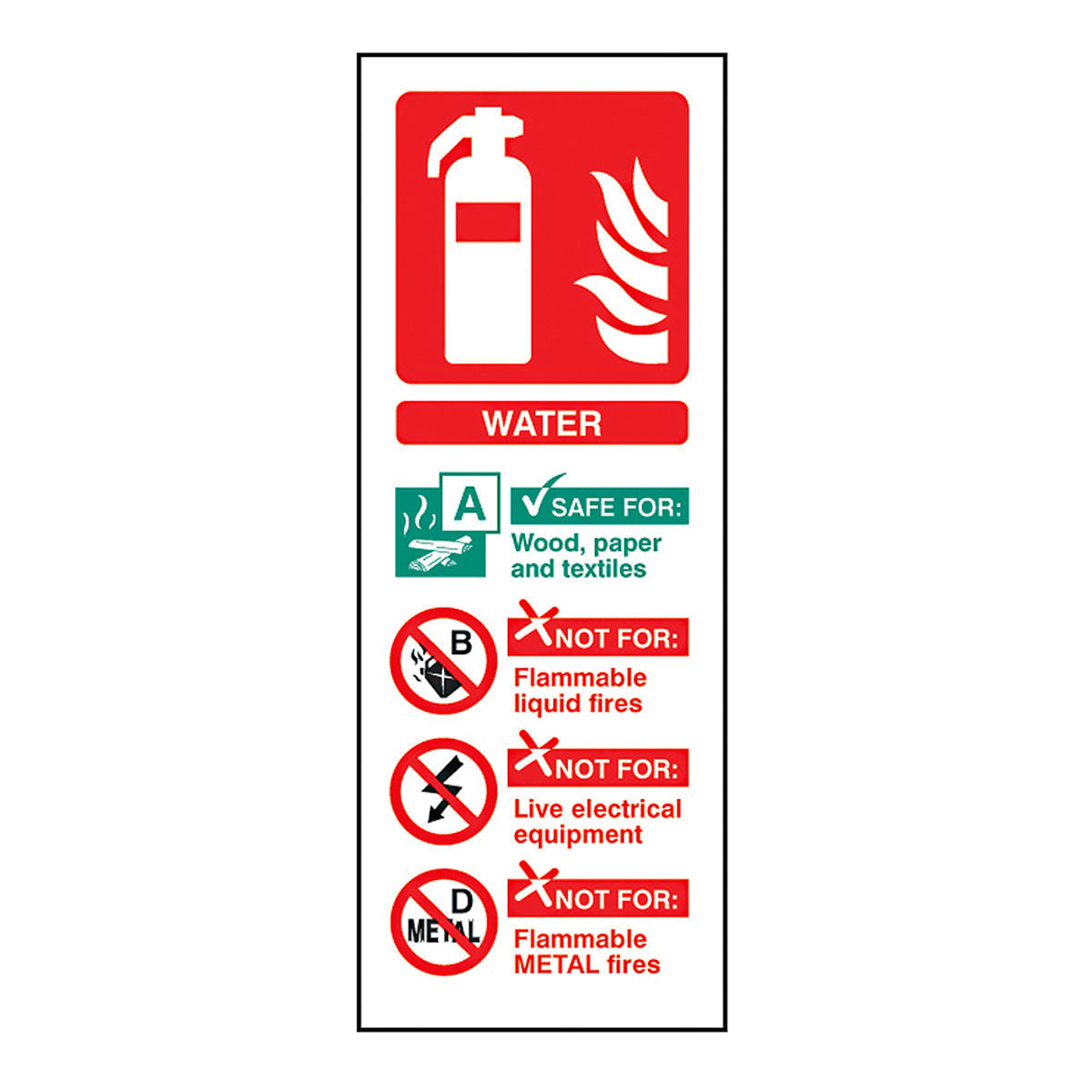 Water Fire Extinguisher Vinyl Sign Image 1