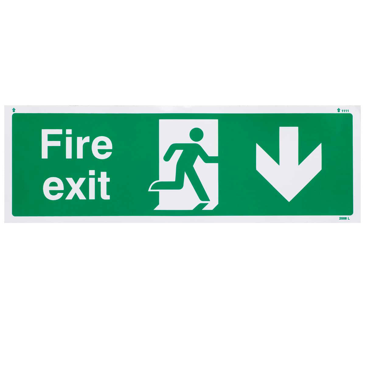 Fire Exit Down British Standard Vinyl Sign Image 1