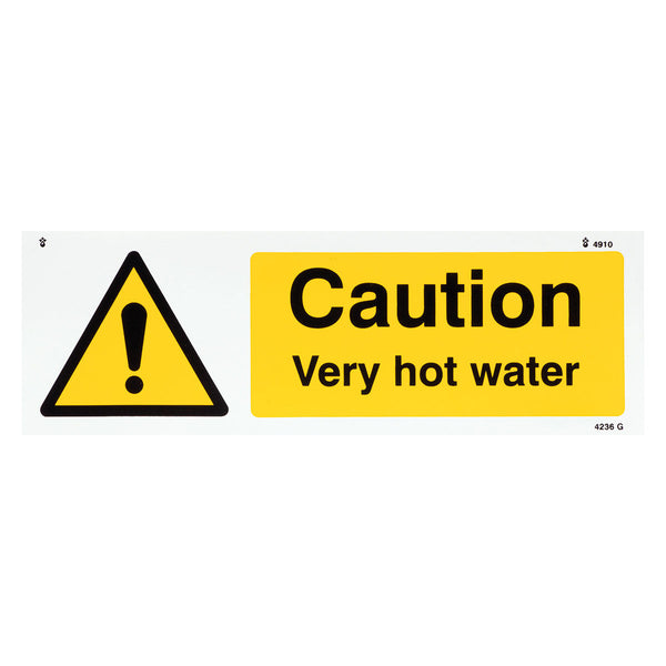 Caution Very Hot Water Vinyl Sign Image 1