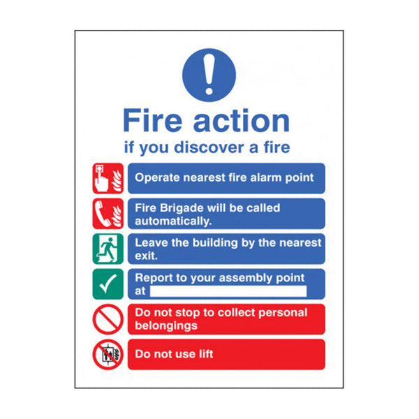 Fire Action Photoluminescent Vinyl Sign Image 1