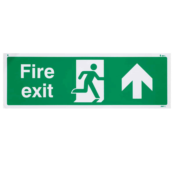 Fire Exit Up British Standard Vinyl Sign Image 1