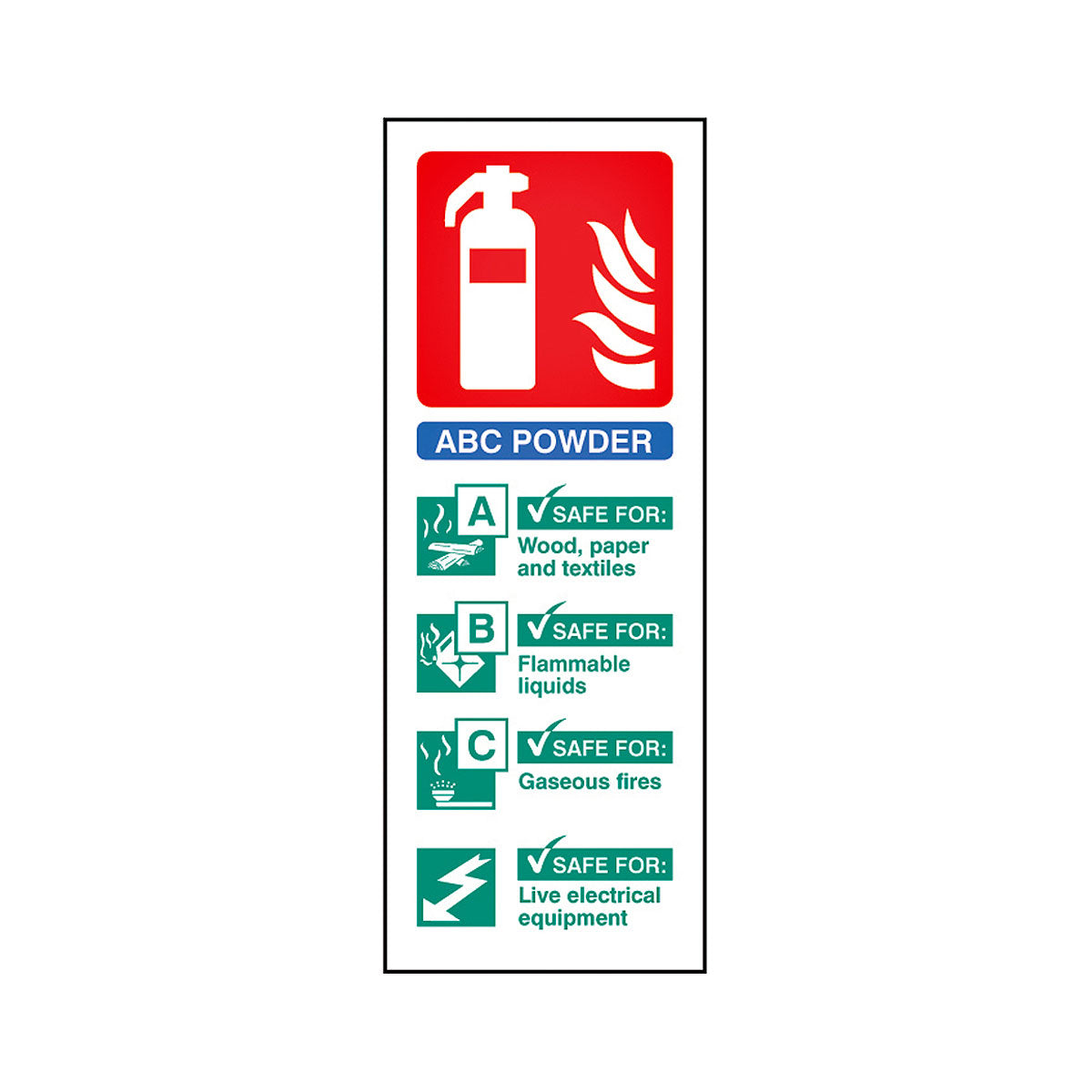 ABC Dry Powder Fire Extinguisher Vinyl Sign Image 1