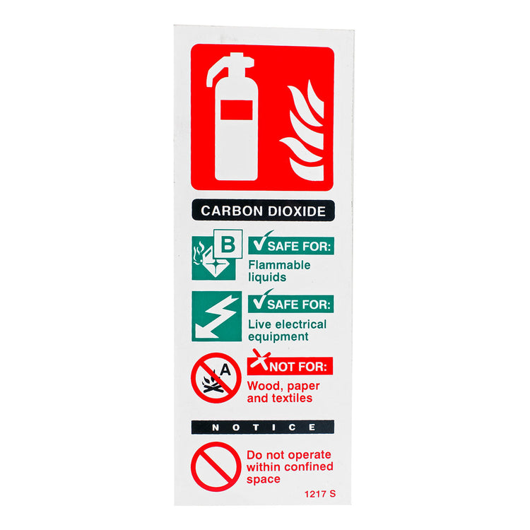 Carbon Dioxide Fire Extinguisher Vinyl Sign Image 1