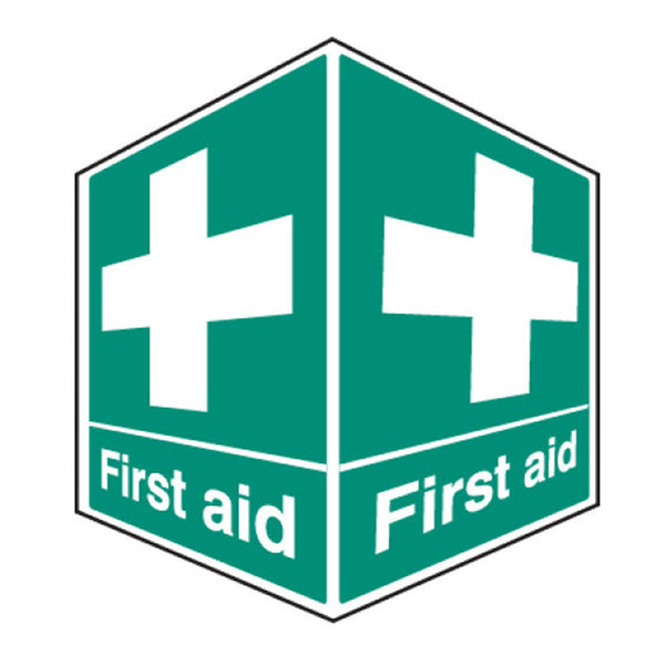 Projecting First Aid Rigid Plastic Safety Sign Image 1