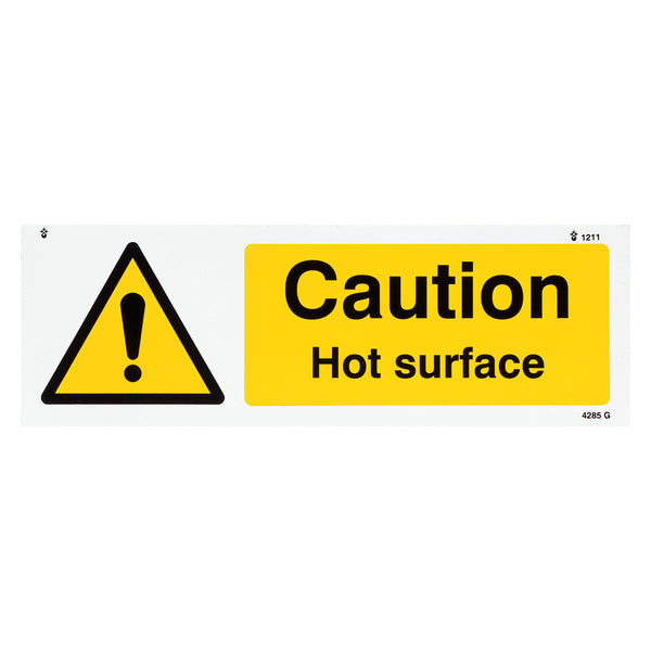 Caution Hot Surface Vinyl Sign Image 1