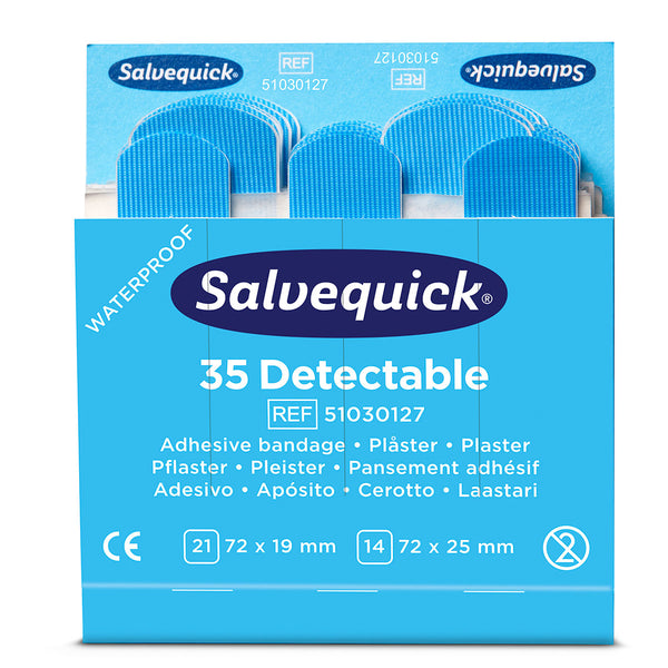 Cederroth Salvequick Blue Detectable Plasters (6 x 35 PACK) Image 1