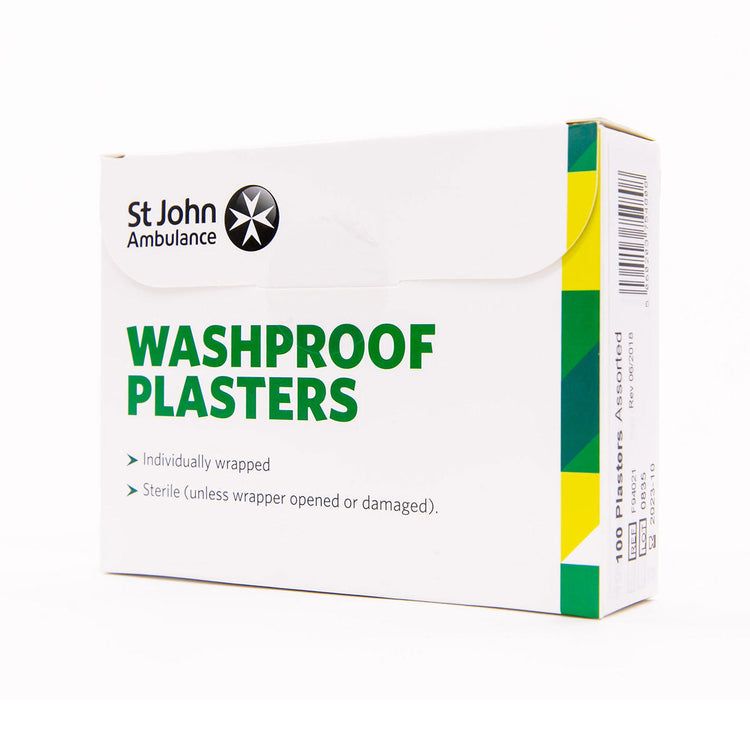 St John Ambulance Washproof Low Allergy Plasters Assorted Sizes (100 PACK) Image 1