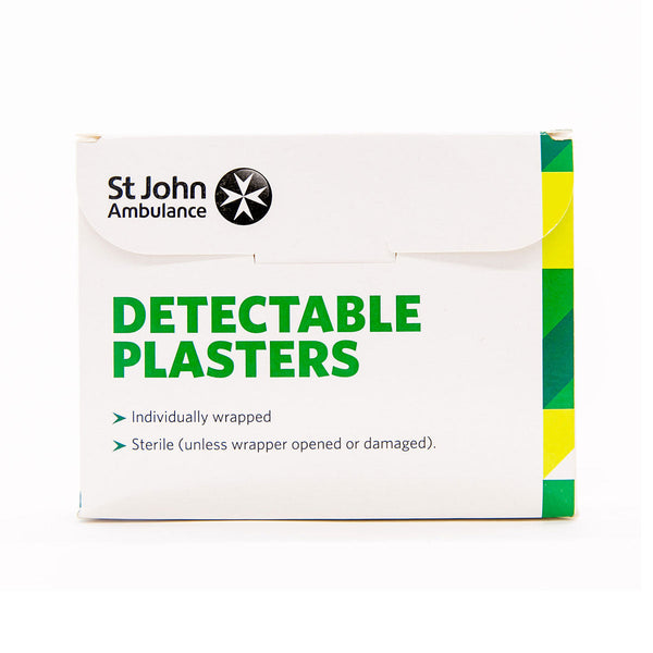 St John Ambulance Blue Washproof Detectable Plasters 75cm x 25cm (100 PACK) Image 1