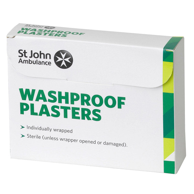 St John Ambulance Washproof Low Allergy Plasters 75cm x 25cm (100 PACK) Image 1
