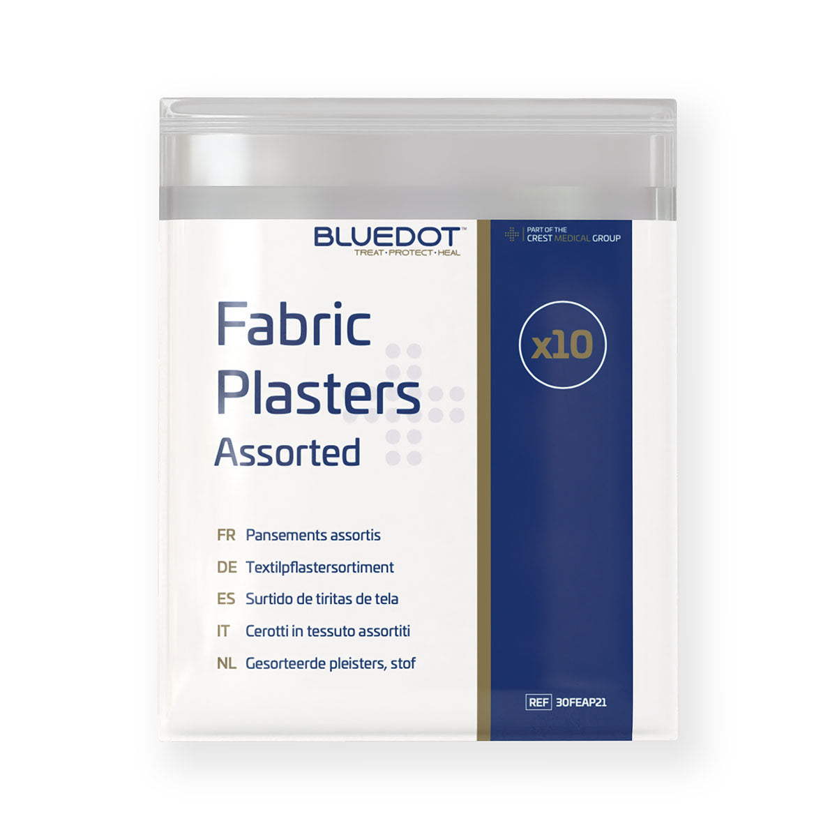 Blue Dot Fabric Assorted Plasters (10 Pack)
