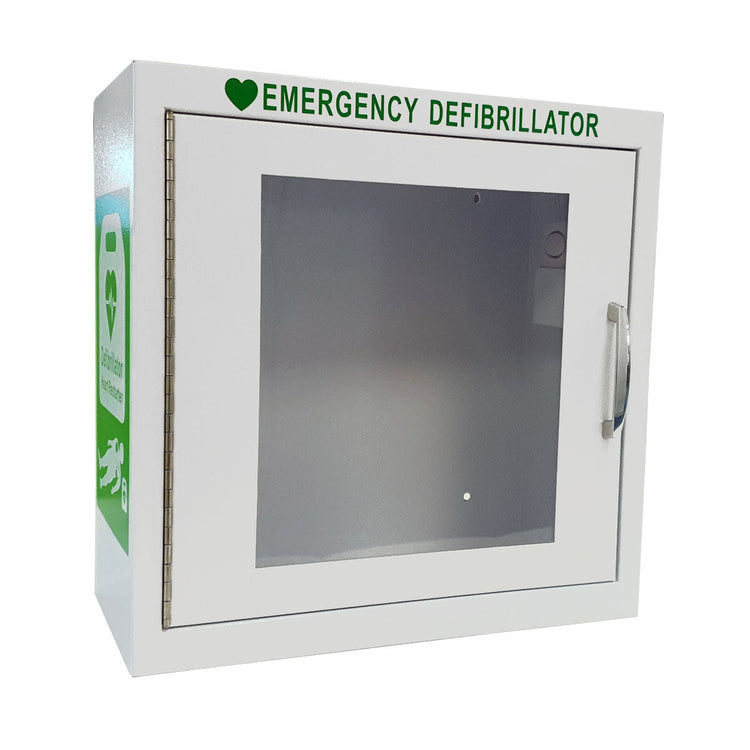 Unlocked Indoor Defibrillator AED Cabinet Alarmed White