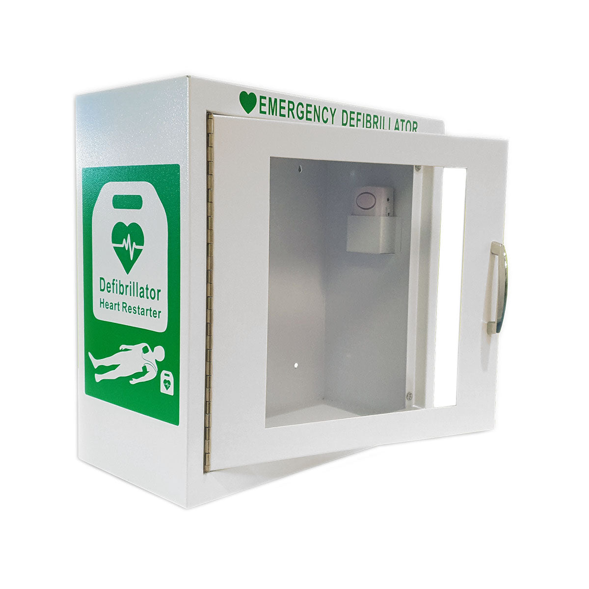 Unlocked Indoor Defibrillator AED Cabinet Alarmed White