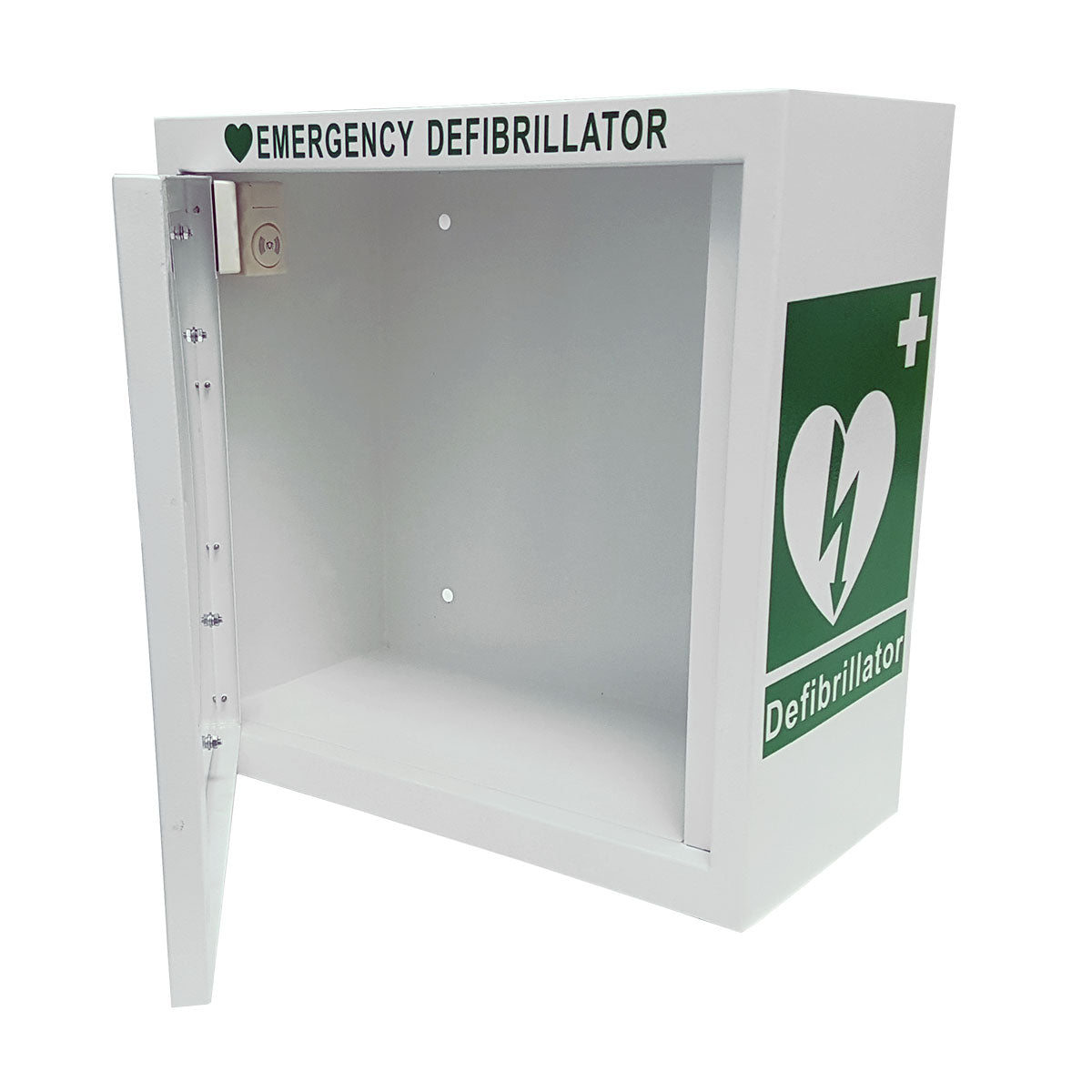 Unlocked Indoor Defibrillator AED Cabinet Alarmed White