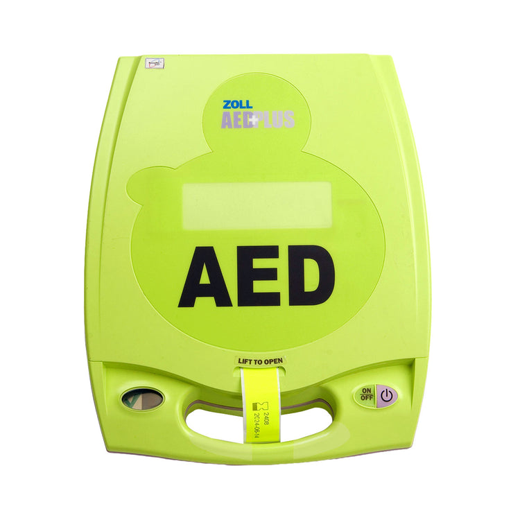 The front of the ZOLL AED Plus Fully Automatic Defibrillator.