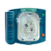 Blue Philips HeartStart defibrillator on a white background