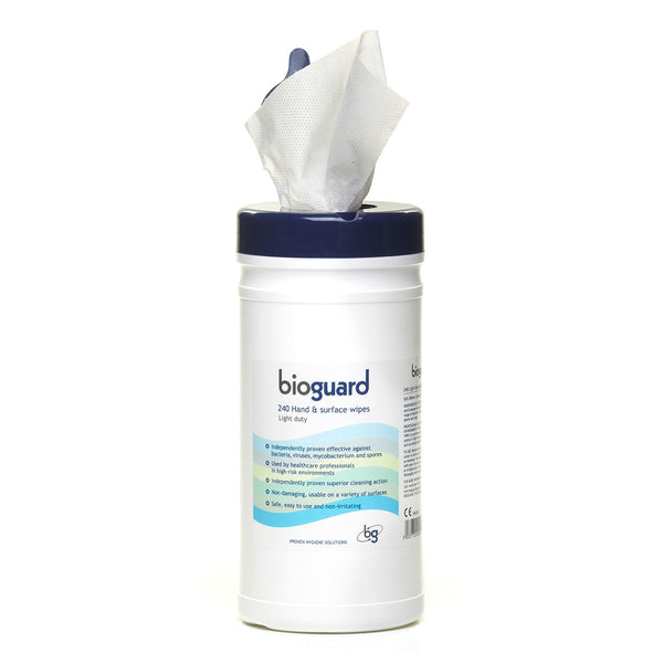 Bioguard Alcohol Light Duty Hand and Surface Wipes (240 PACK) Image 1