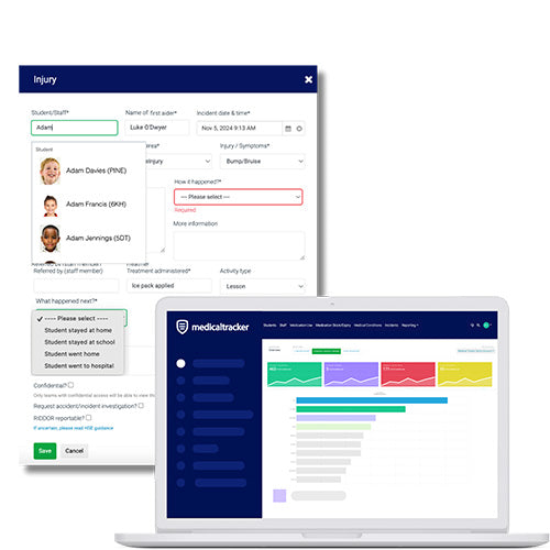 medical tracker screen shot