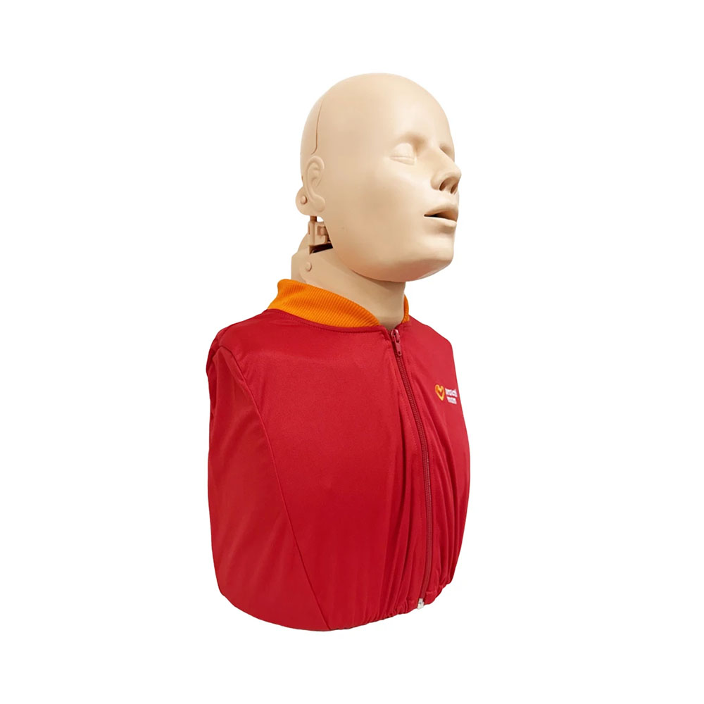 A side view of the PractiMan Practi-Jacket on a manikin.