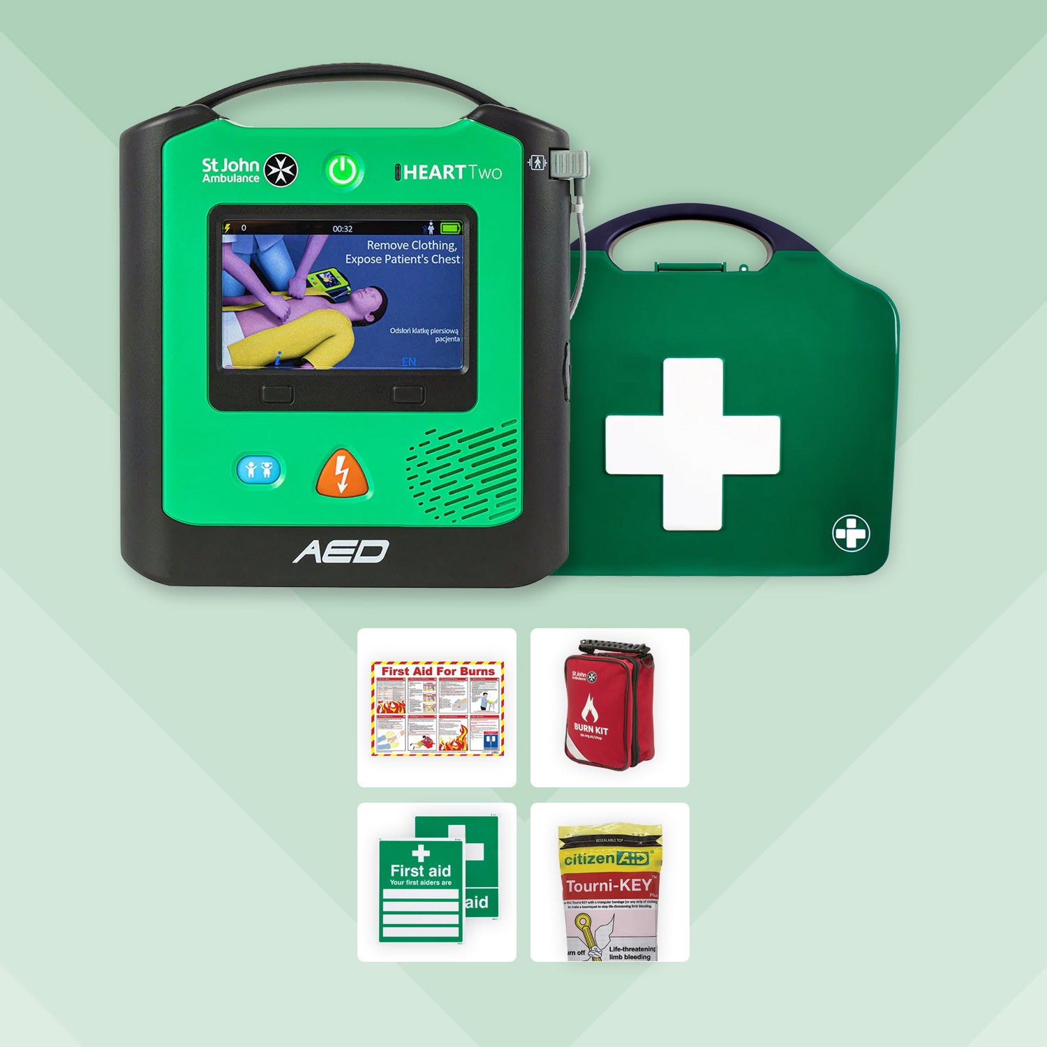 Catering First Aid Bundle + St John Ambulance Heart Two Defibrillator
