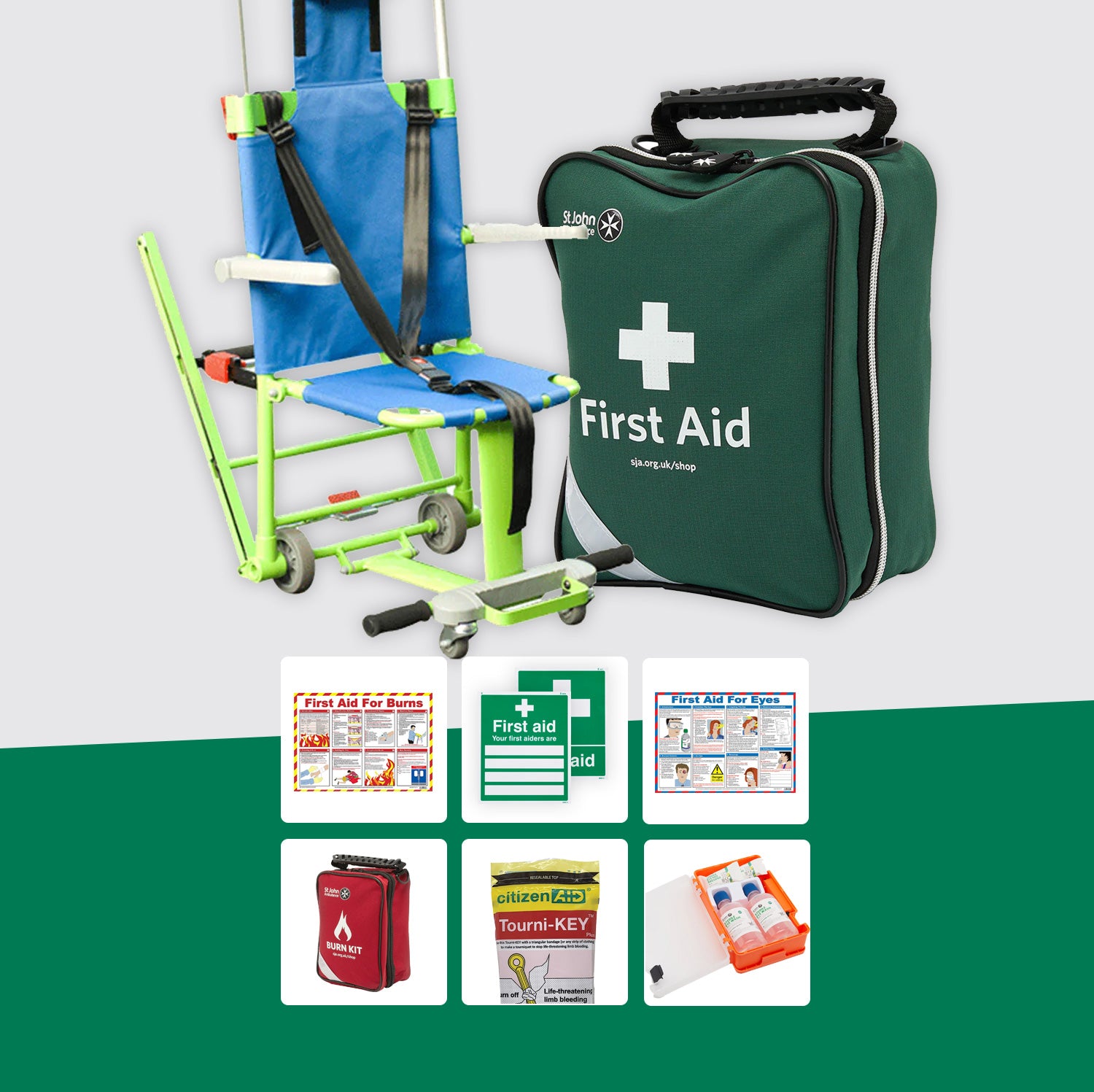 Construction First Aid Bundle + Evacusafe Evacuation Chair