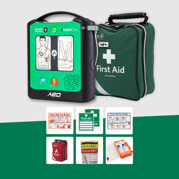 Construction First Aid Bundle + St John Ambulance Heart One Defibrillator