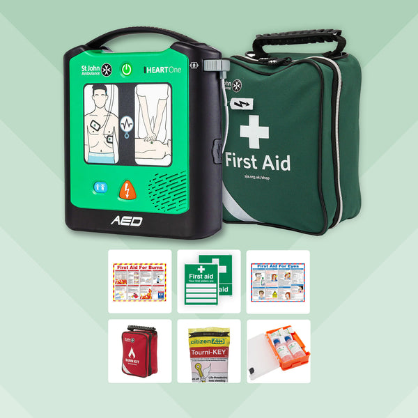 Construction First Aid Bundle + St John Ambulance Heart One Defibrillator