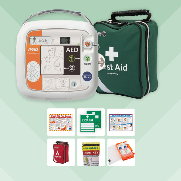 Construction First Aid Bundle + iPAD NFK200 Defibrillator