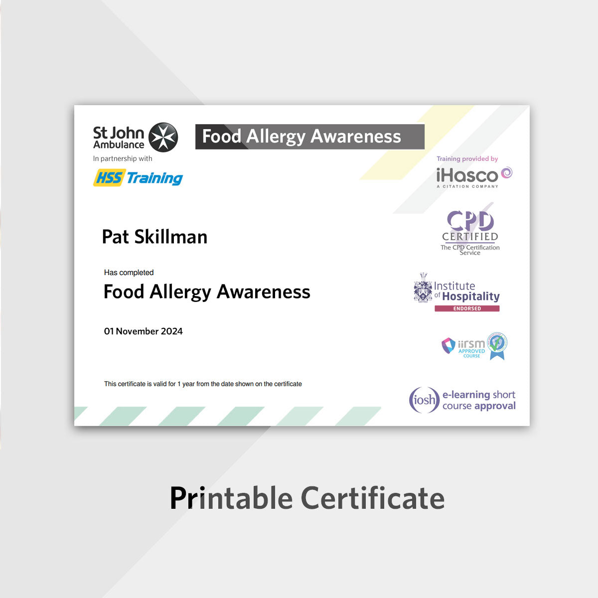 Food Allergy Awareness eLearning