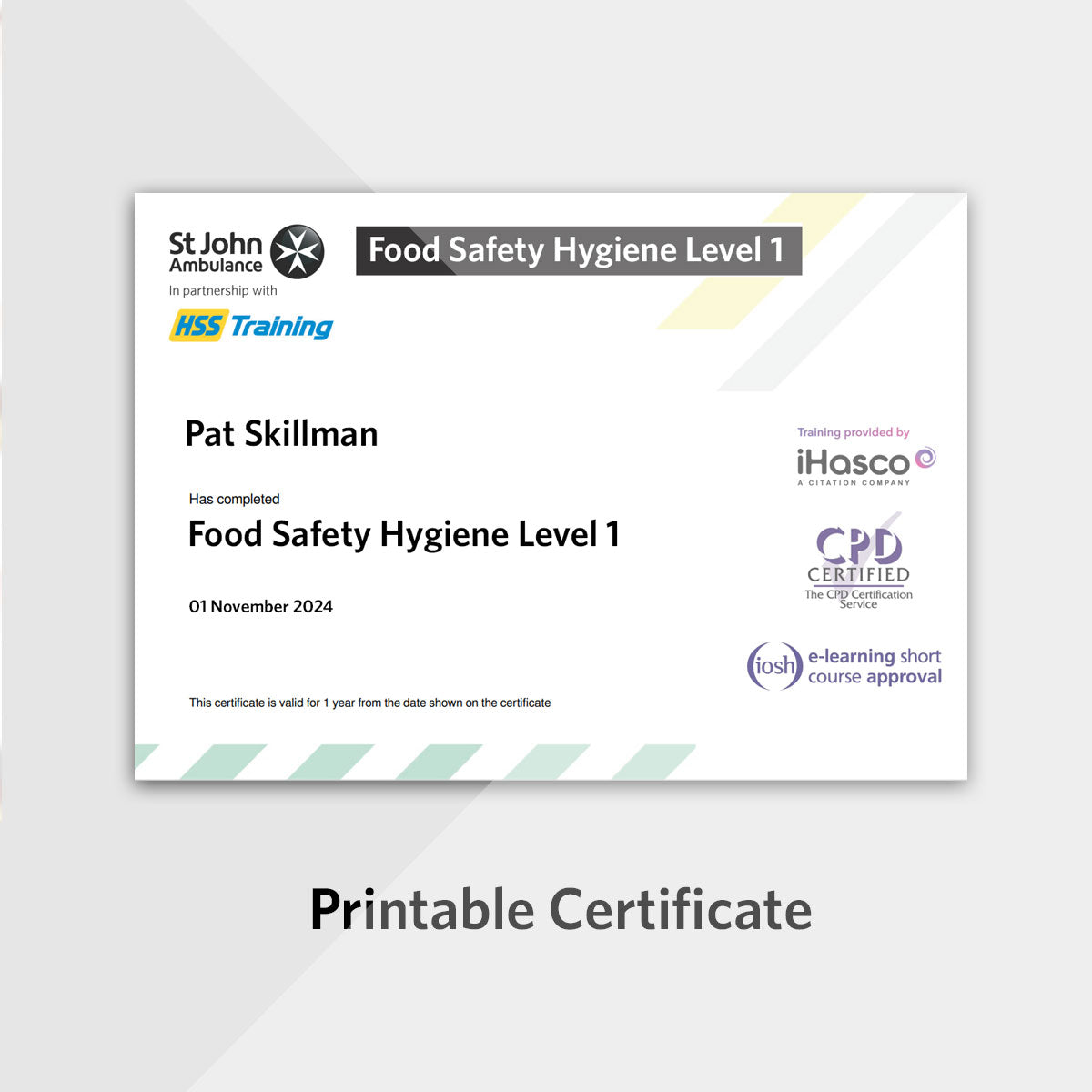 Food Safety & Hygiene Level 1 eLearning