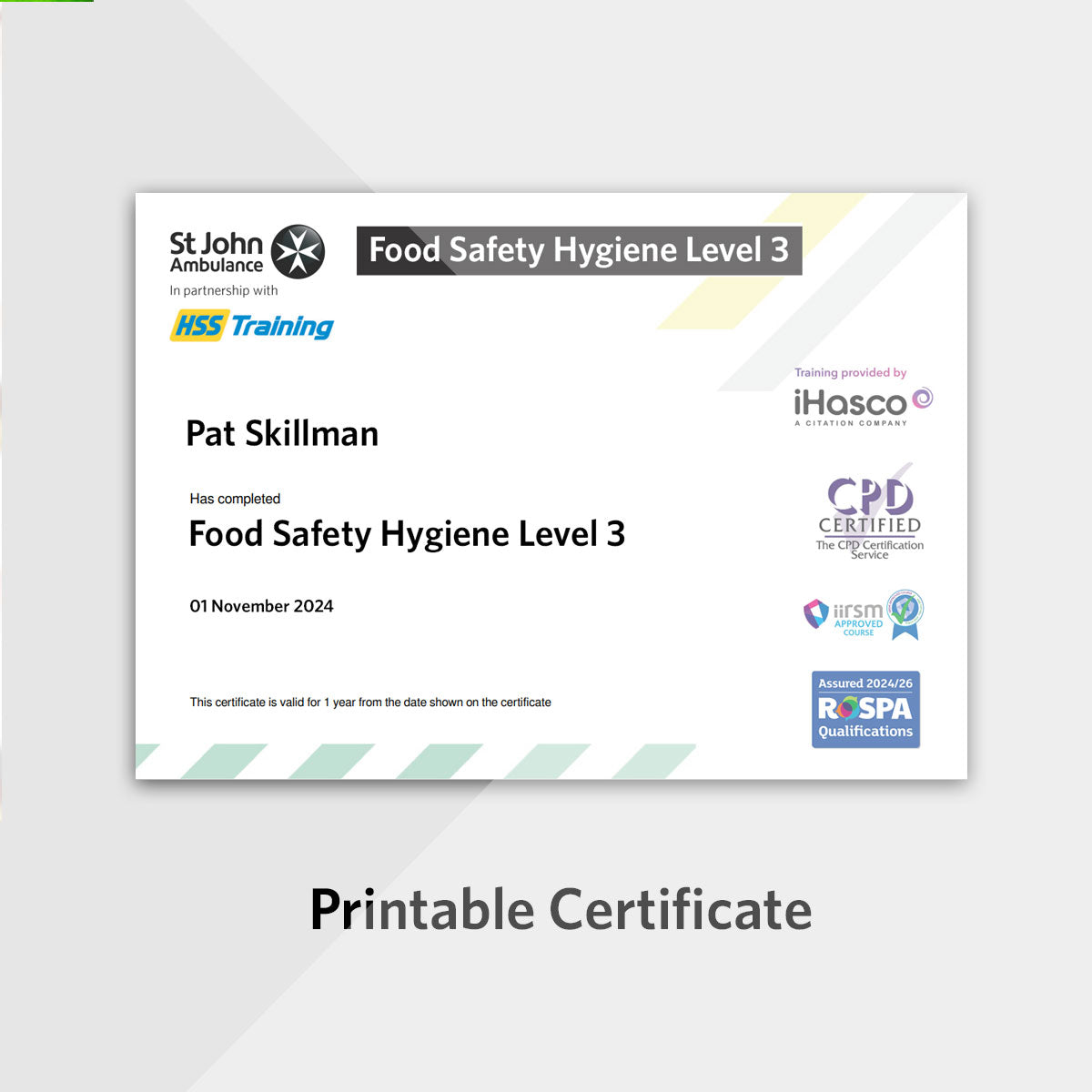 Food Safety & Hygiene Level 3 eLearning