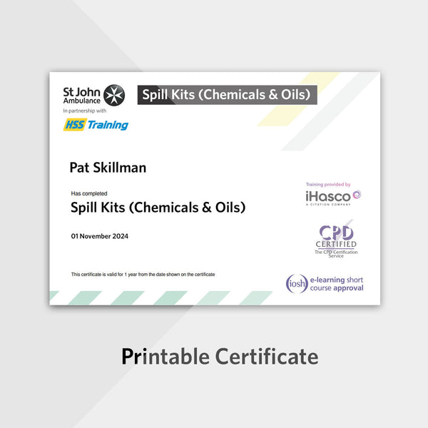 Spill Kits (Chemicals & Oils) eLearning