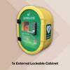 HEART Two Semi Automatic Defibrillator Bundle with External Locked Cabinet