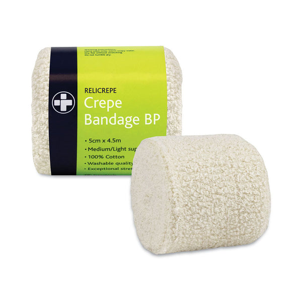 The Relicrepe Crepe Bandage BP 5cm x 4.5m.