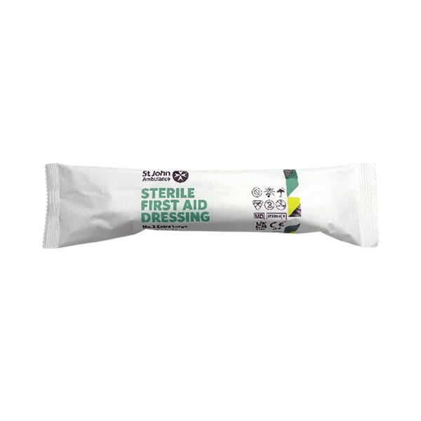 An alternative angle of the St John Ambulance First Aid Dressing No.3 Extra Large