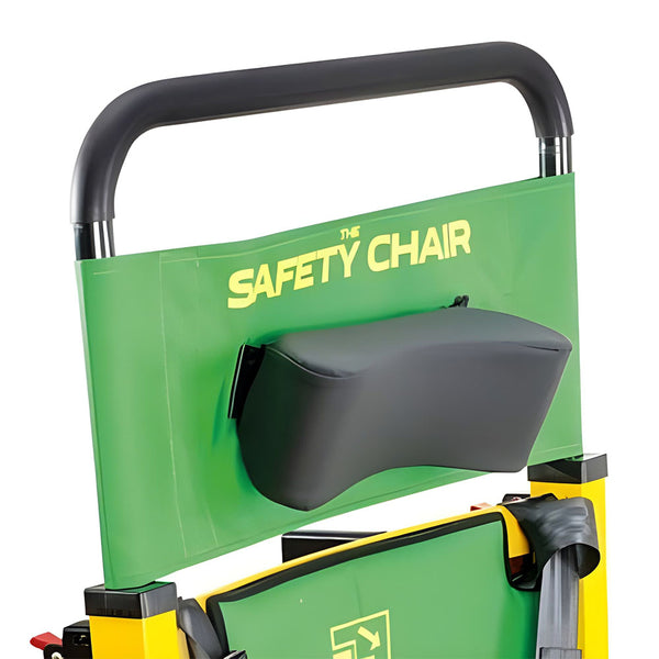 A close-up of the adjustable handle of the Safety Chair EV-5000.