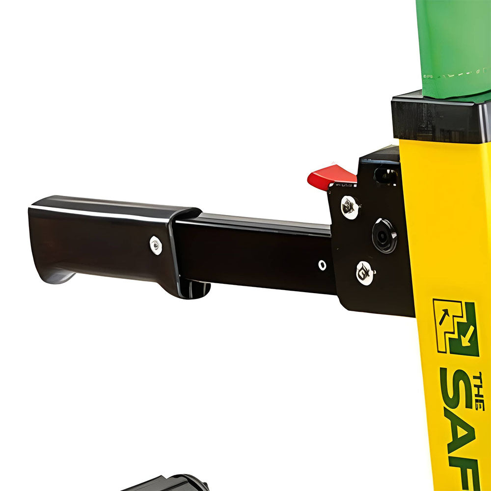 A close-up of one of the additional operator handles of the Safety Chair EV-5000.